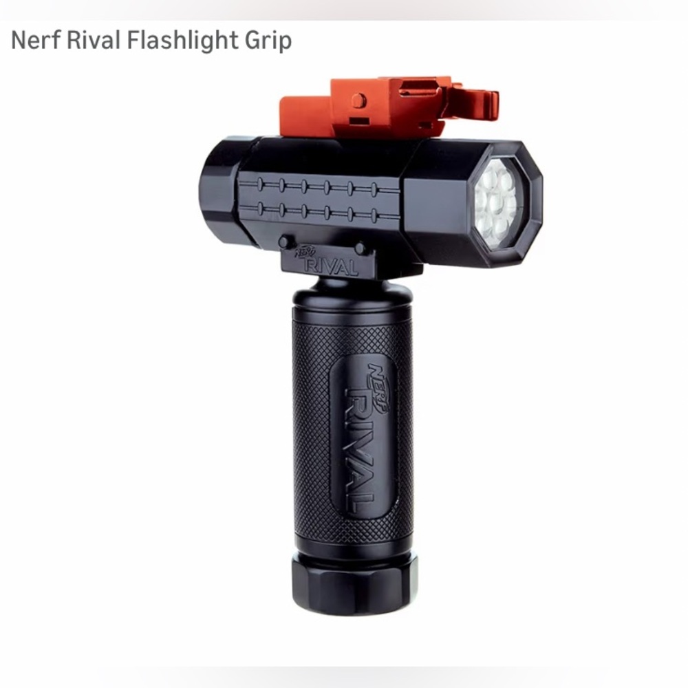 Nerf Rival Black Flashlight Grip with Red Mount Clip